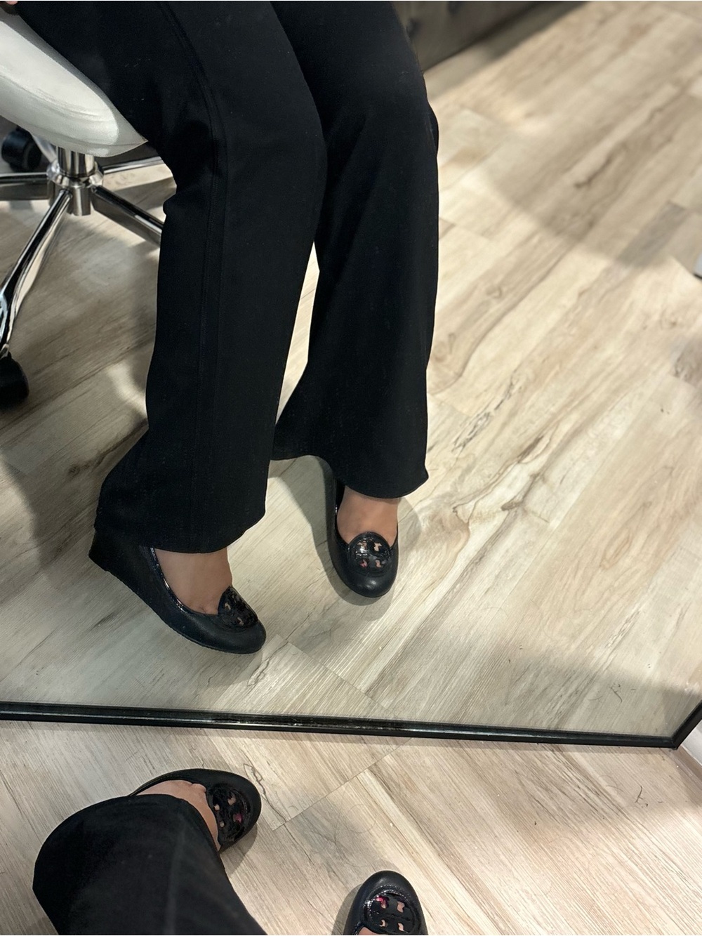Tory Burch Black leather Wedges